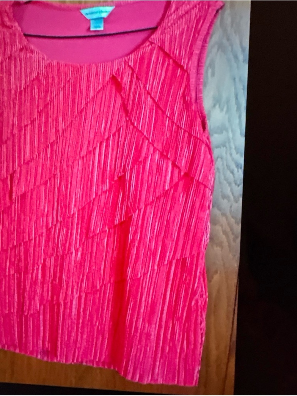 Christopher & Banks Fuchsia Pleated Sleeveless Tank